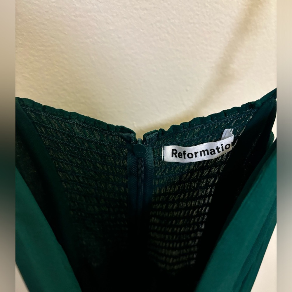 Reformation Emerald Green Midi Dress with Front Slit - Picture 6 of 6